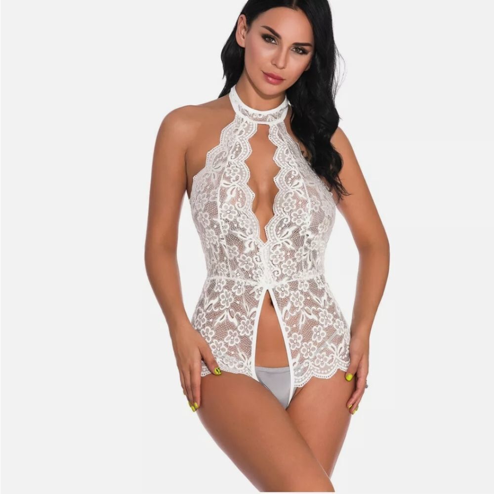 Sleepwear Lace Open Crotchless Babydoll Bodysuit U